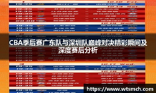 VSportCBA季后赛广东队与深圳队巅峰对决精彩瞬间及深度赛后分析